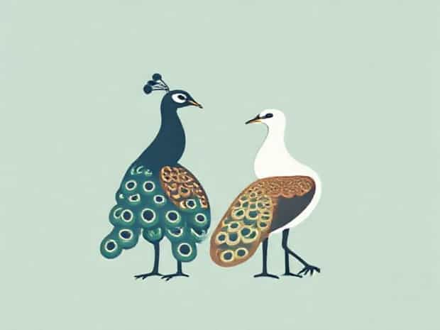 Juvenile Peacock Vs Peahen