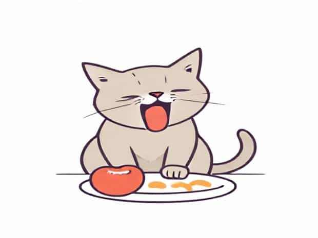 Cat Gagging At Food