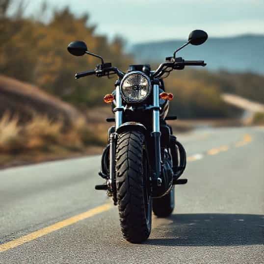 Knobbly Tyres On Road Motorcycle