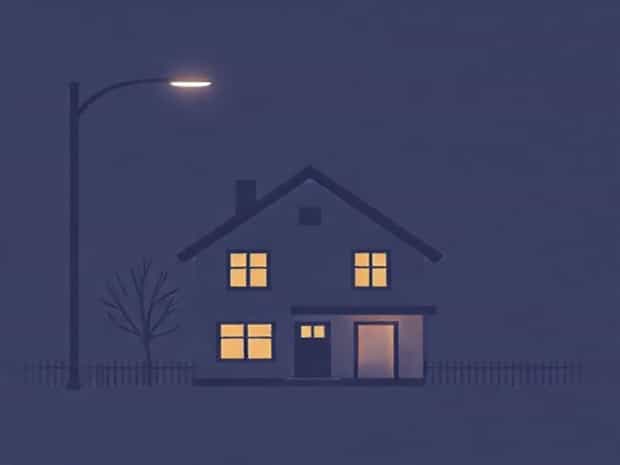Lsr City House In The Streetlight