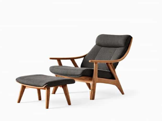 Carey Bentwood Armchair With Ottoman