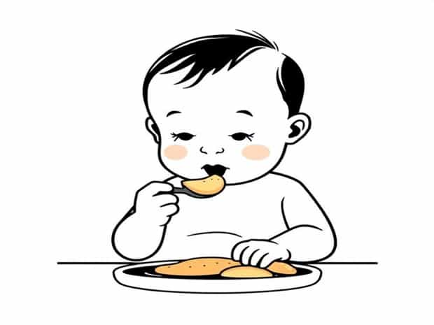 Baby Distracted While Eating