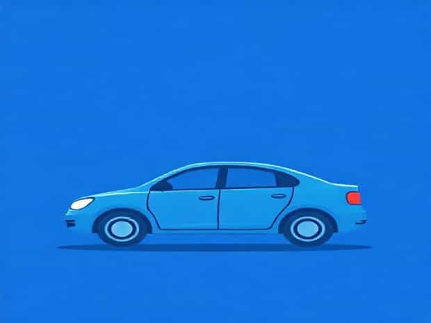 Blue Car Is In A Hurry