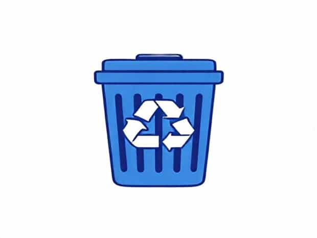 Blue Lidded Recycling Bin