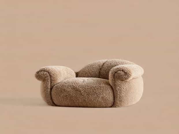 Lovesac Taupe Combed Chenille