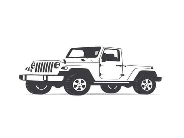A White Jeep Wrangler