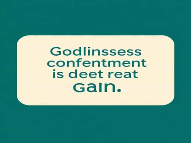For Godliness With Contentment Is Great Gain