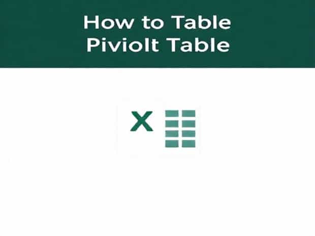 How To Pivot Table In Excel