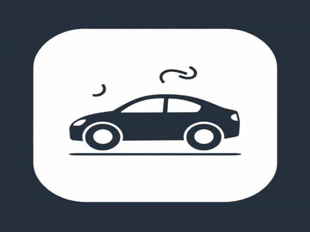 Button With Car And Squiggly Lines