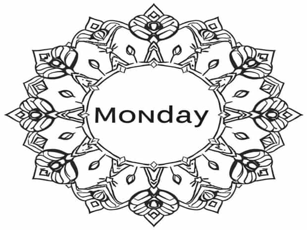 Monday Mandala Coloring Pages