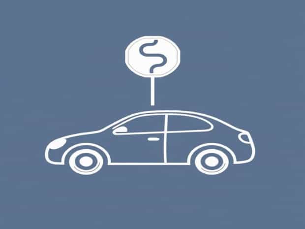 Car With Squiggly Lines Road Sign