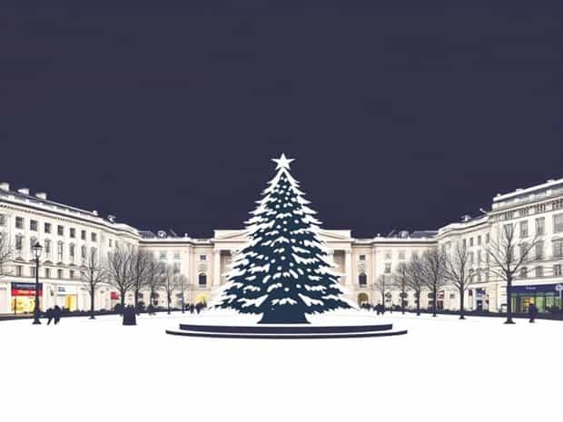 Snowy Christmas Tree Trafalgar Square