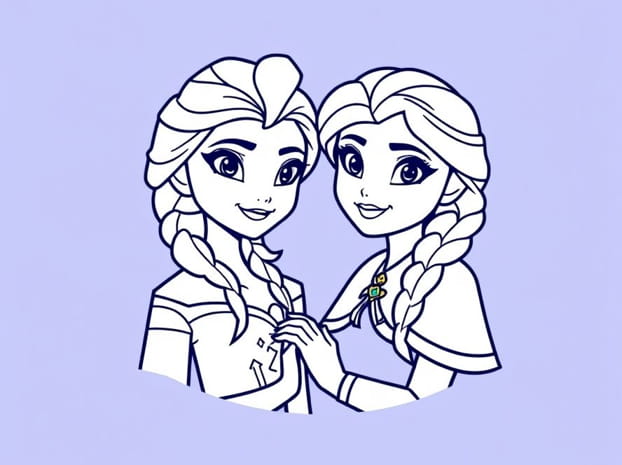 Elsa And Anna Coloring Pages