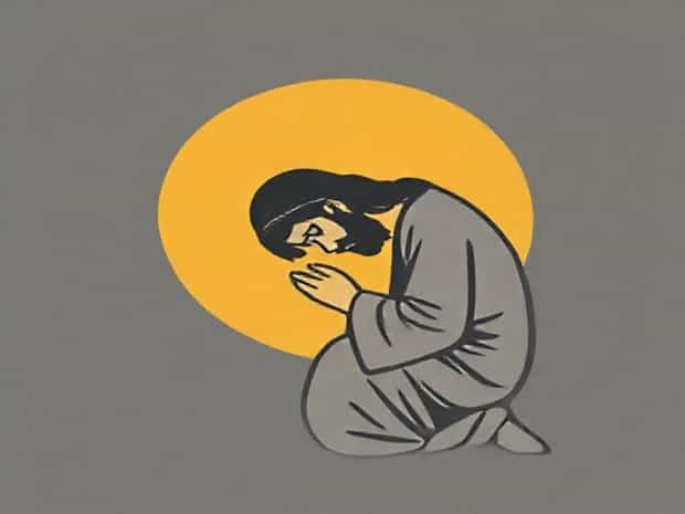 Jesus Bowed Down To God