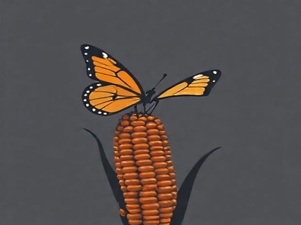 Butterfly On A Corncob