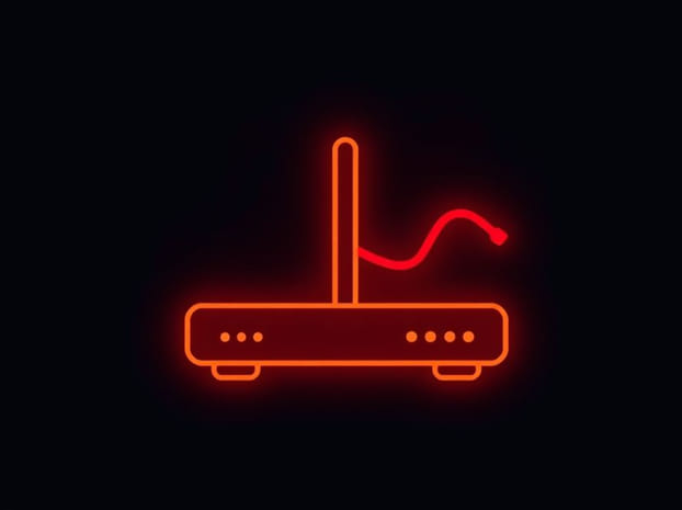 Frontier Router Red Squiggly Line