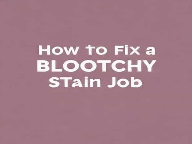 How To Fix A Blotchy Stain Job