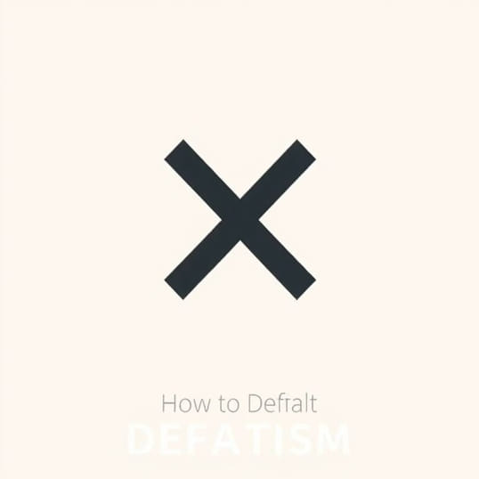 How To Defeat Defeatism