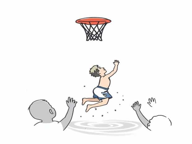 Kid Getting Baptized Dunks Himself