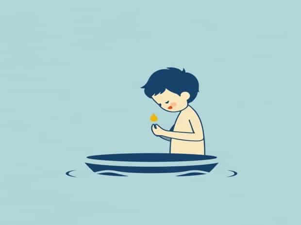 Little Boy Getting Baptized