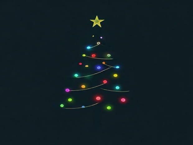 Christmas Tree With Multicolored Lights