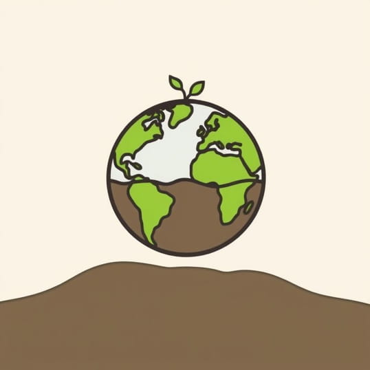 Earth Half Polluted Drawing