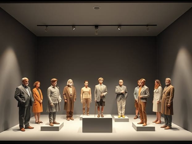 Exhibit With Lifelike Models Of Famous People