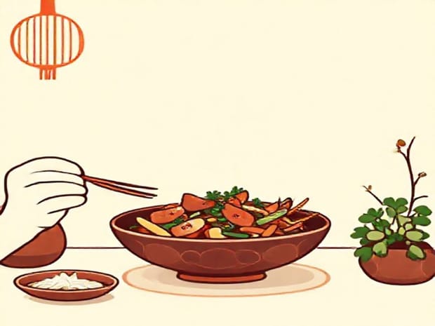 Enjoying A Succulent Chinese Meal