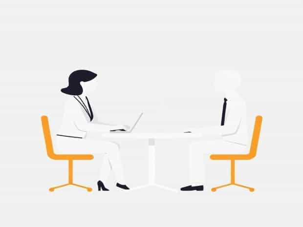 Job Interview Between Interviewer And Interviewee