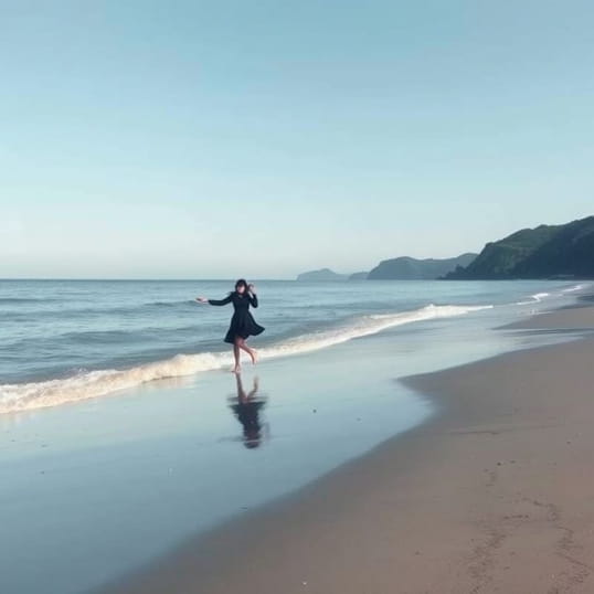 Dancing On Seashore Bay Of Biscay