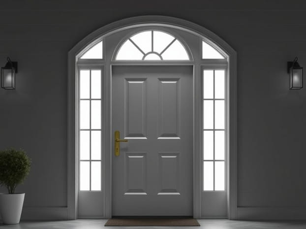 Front Door With Operable Sidelights