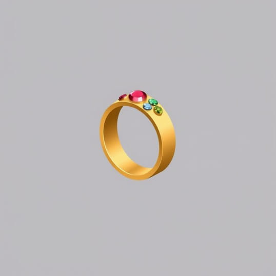 Gold Ring With Multicolored Stones
