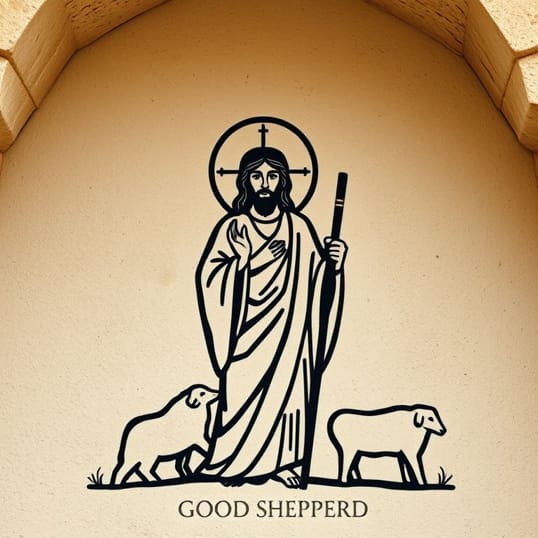 Christ As Good Shepherd From The Catacomb Of Priscilla