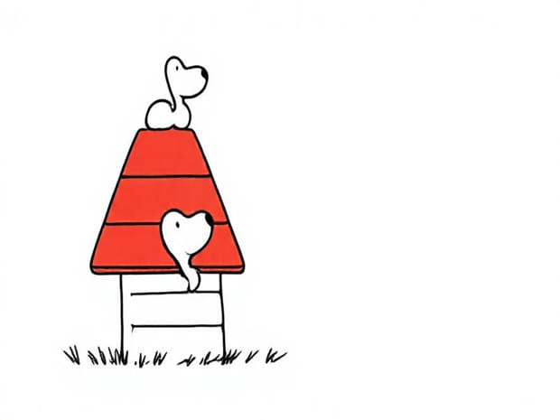 How To Draw Snoopy On His Doghouse