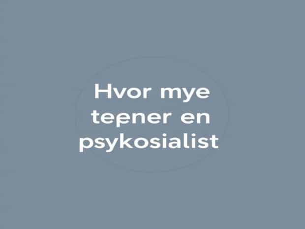 Hvor Mye Tjener En Psykologspesialist