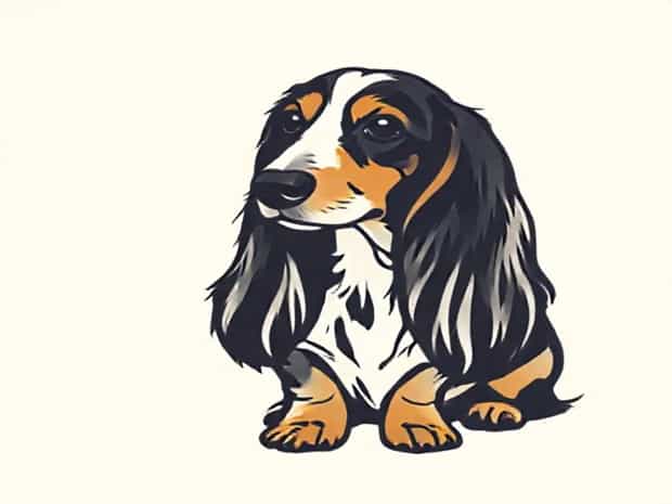 Long Haired Piebald Dachshund For Sale