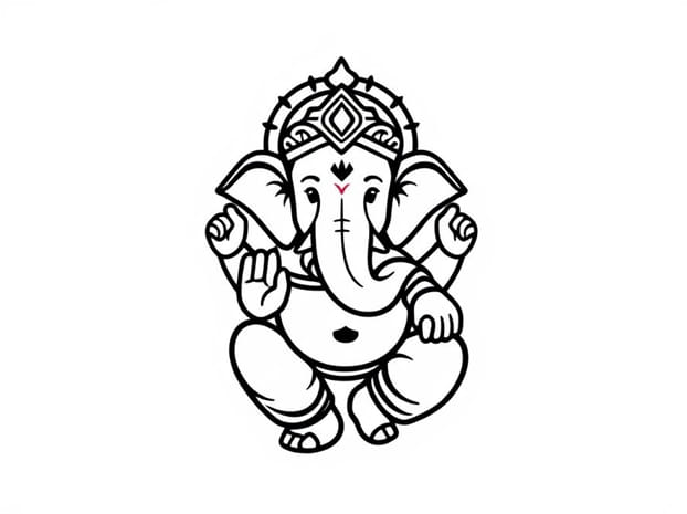 Easy Ganesha Drawing For Kids