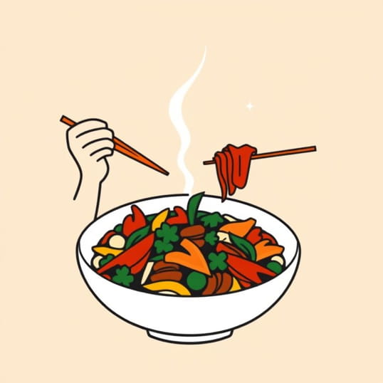 Eating A Succulent Chinese Meal
