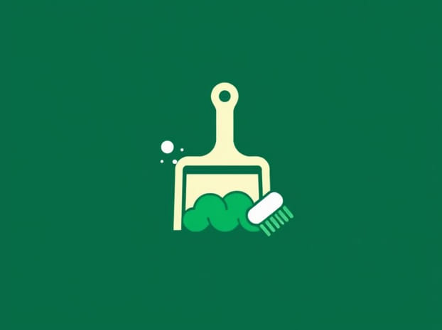 Green Dustpan And Brush