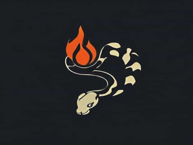 Fire Piebald Ball Python