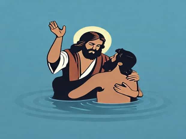 Jesus Saving Peter From Drowning