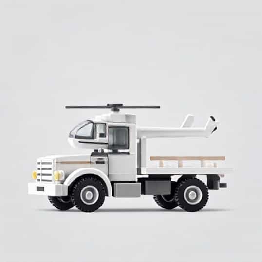 Lego Flatbed Truck With Helicopter