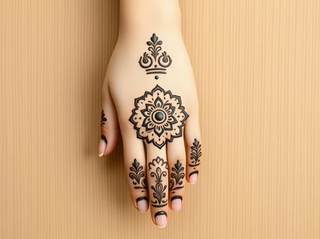 Easy Mehndi Design Front Hand