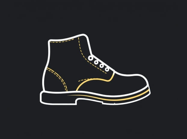 Footwear With Distinctive Yellow Stitching