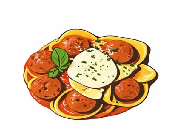 Keto Ravioli With Provolone And Meatballs